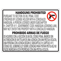 Texas CONCEALED Gun Carry Signs (30.06) ALUMINUM