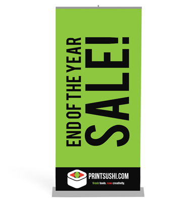 PREMIUM 24 Inch Retractable Banner Stands (SILVER)