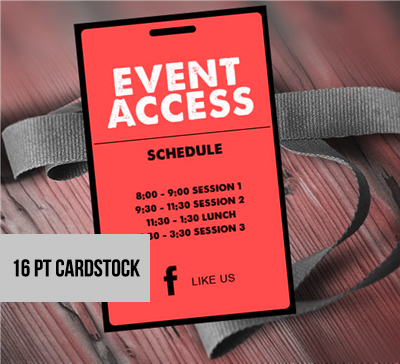 Card Stock Event Access Badges